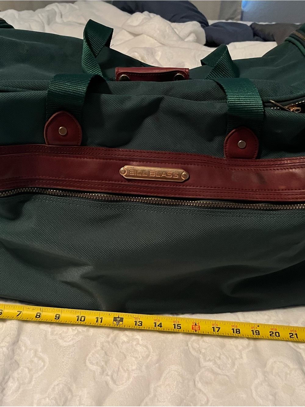 Vintage Bill Blass 90's duffle bag Green and Brown Weekender